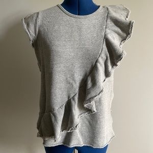 Anthropologie asymmetric ruffle top